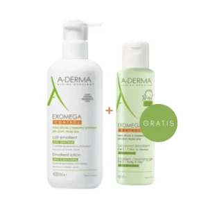 A-DERMA Exomega Control Emolijentno mlijeko 400ml + Exomega gel za čišćenje 2u1 200ml GRATIS
