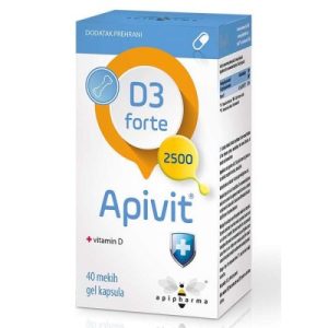 Apivit D3 forte 2500IU meke kapsule A40