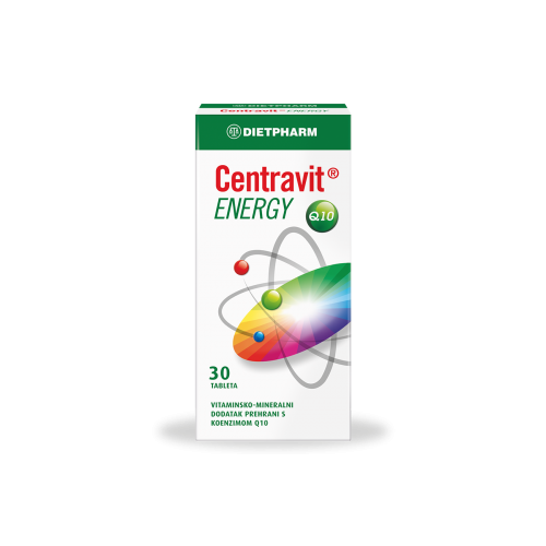 Centravit ® Energy tablete vitaminsko-mineralni dodatak prehrani s koenzimom Q10 za jačanje opšteg stanja organizma.
