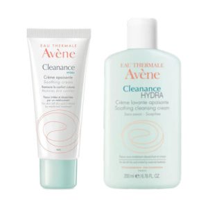 AVENE VR Cleanance hydra umirujuća krema za čišćenje 200ml + Termalna 150ml + Cleanance hydra krema 40ml -30%